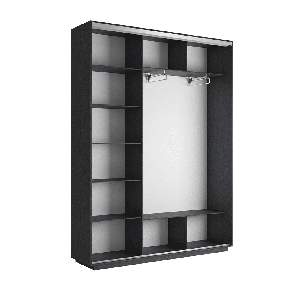 Шкаф-купе Фотопечать 3дв. Абстракция серая, 180х45х240, Венге