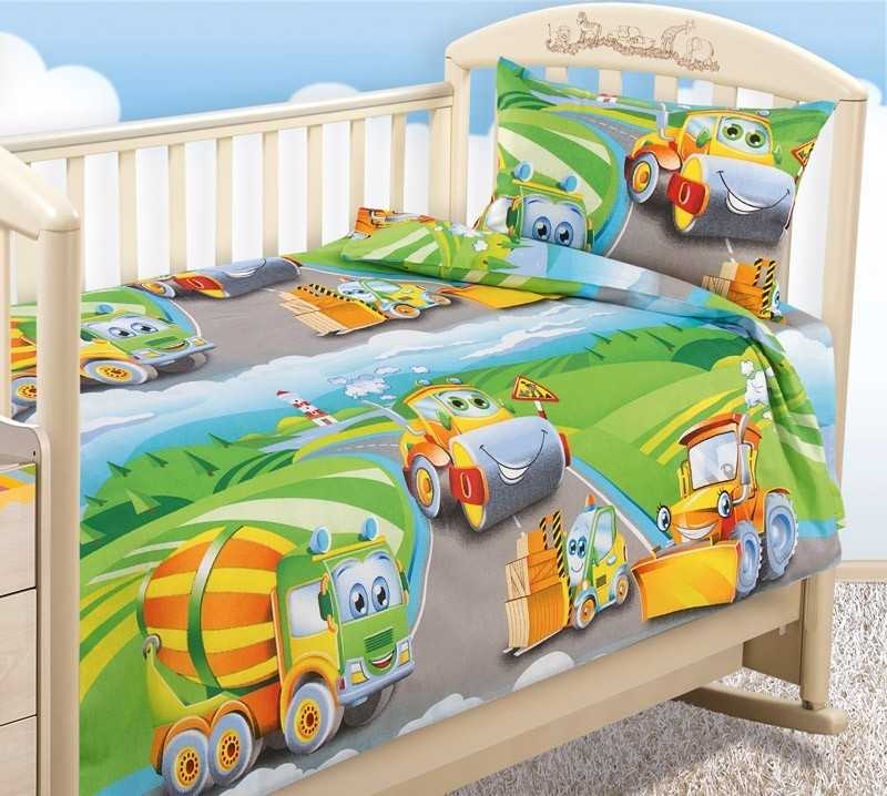 Детский комплект постельного белья в кроватку Дорожный патруль