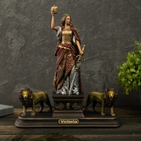 Статуэтка "Вернисаж истории", Виктория на постаменте со львами, (25см), Патина Вернисаж