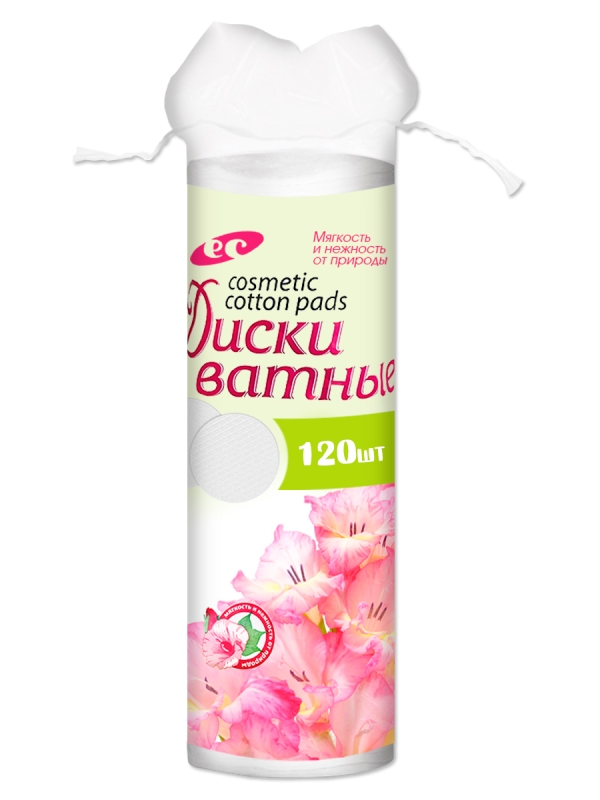 Ватные диски с прошивными краями, 120 шт, белый, Емельянъ Савостинъ (36)