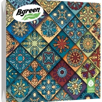 Салфетки бумажные , "Плитка" Bulgaree Green,  33*33 см, 3 слоя, 20 шт.