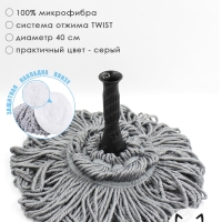 Насадка сменная для полотера d40 см, серая,2 шт. Boomjoy