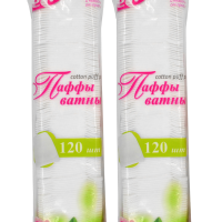 НАБОР Паффы ватные 7.5х5 №120 в пакете (puff pads), 120 шт х 2 упак, Емельянъ Савостинъ