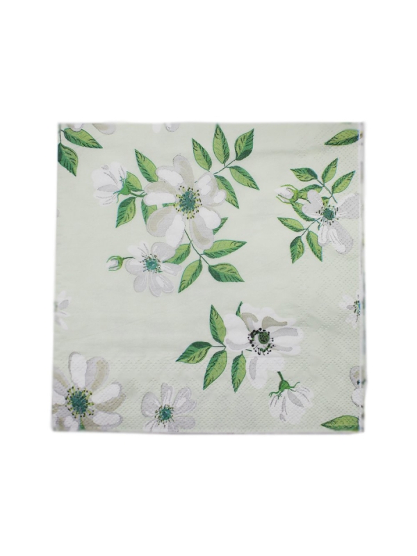 Салфетки бумажные , "Жасмин зеленый фон" Bulgaree Green,  33*33 см, 3 слоя, 20 шт.