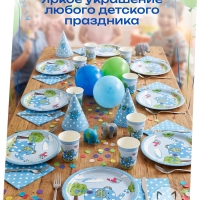 Тарелка картонная "Лоскутный слоник", Bulgaree Green, 23*23 см,10 шт.