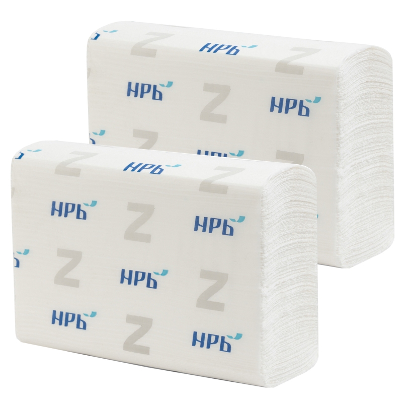 Полотенца листовые Z-сложения, НРБ, 2 сл, белые, 150л х 2уп