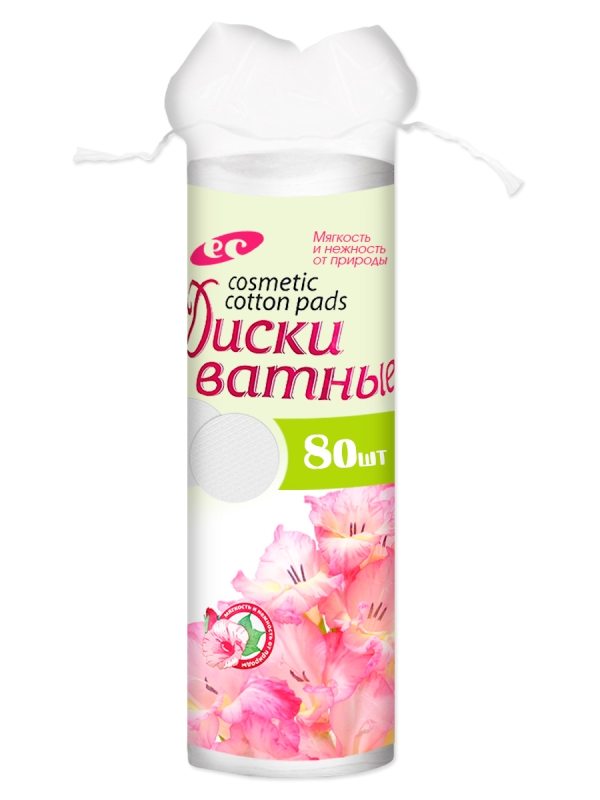 Ватные диски с прошивными краями, 80 шт, белый, Емельянъ Савостинъ (50)