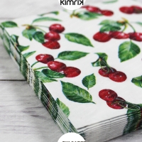 Салфетки бумажные "Вишня", Bulgaree Green,  33*33 см, 3 слоя, 20 шт.
