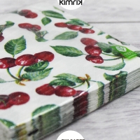Салфетки бумажные "Вишня", Bulgaree Green,  33*33 см, 3 слоя, 20 шт.