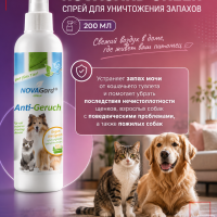 Спрей для уничтожения запаха мочи собак и кошек Canina NovaGard Green (Канина Нова Гард Грин), 200 мл